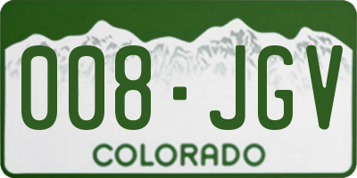 CO license plate 008JGV