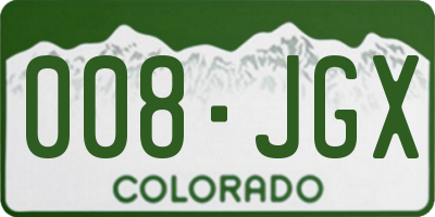CO license plate 008JGX