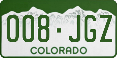 CO license plate 008JGZ