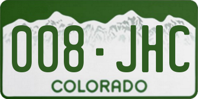 CO license plate 008JHC