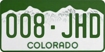 CO license plate 008JHD