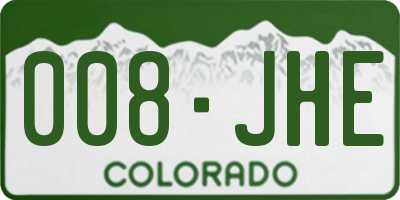 CO license plate 008JHE