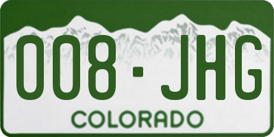 CO license plate 008JHG