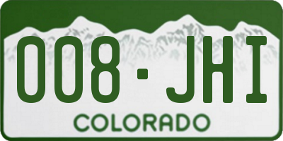 CO license plate 008JHI