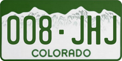 CO license plate 008JHJ