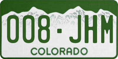 CO license plate 008JHM