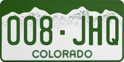 CO license plate 008JHQ