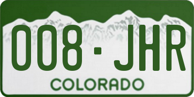 CO license plate 008JHR