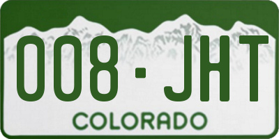 CO license plate 008JHT