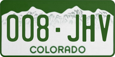 CO license plate 008JHV