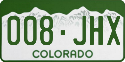 CO license plate 008JHX