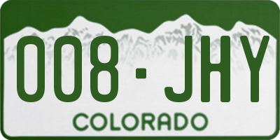 CO license plate 008JHY