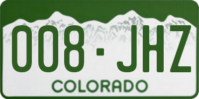 CO license plate 008JHZ