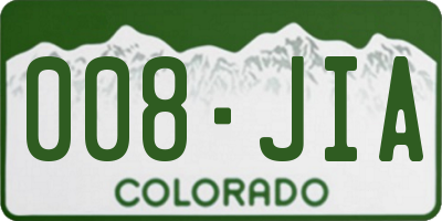 CO license plate 008JIA