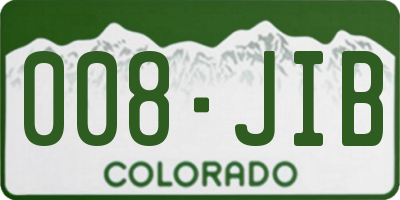 CO license plate 008JIB