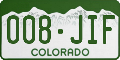 CO license plate 008JIF