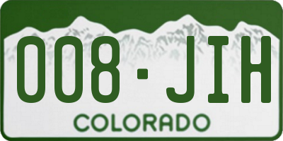 CO license plate 008JIH