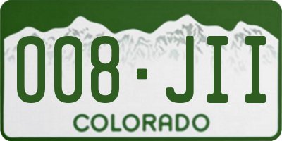 CO license plate 008JII