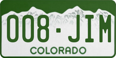 CO license plate 008JIM