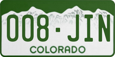 CO license plate 008JIN