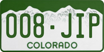 CO license plate 008JIP