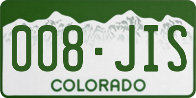 CO license plate 008JIS