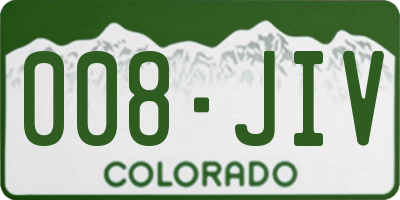 CO license plate 008JIV