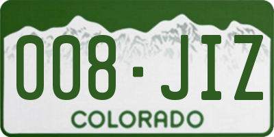 CO license plate 008JIZ