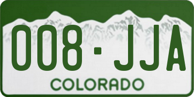 CO license plate 008JJA