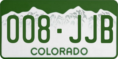 CO license plate 008JJB