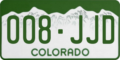 CO license plate 008JJD