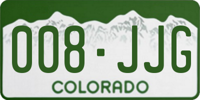 CO license plate 008JJG