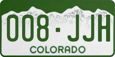 CO license plate 008JJH