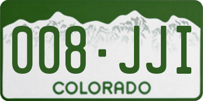 CO license plate 008JJI