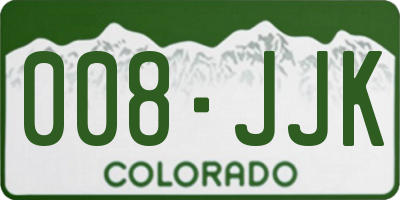 CO license plate 008JJK