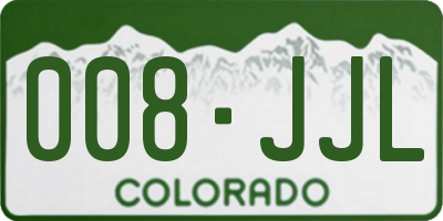 CO license plate 008JJL