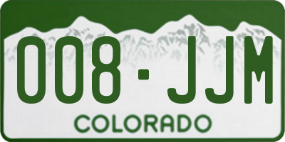 CO license plate 008JJM