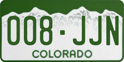 CO license plate 008JJN