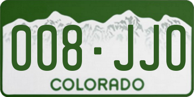 CO license plate 008JJO