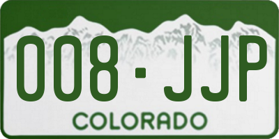 CO license plate 008JJP