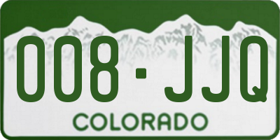 CO license plate 008JJQ