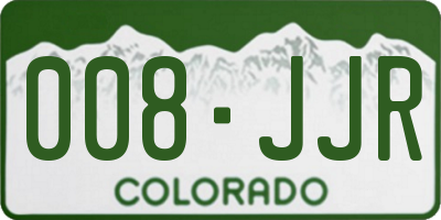 CO license plate 008JJR