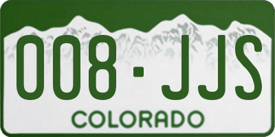 CO license plate 008JJS