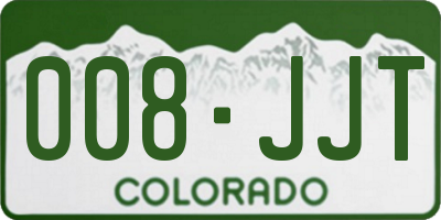 CO license plate 008JJT