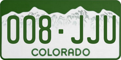 CO license plate 008JJU