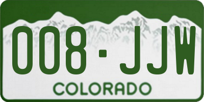 CO license plate 008JJW