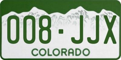 CO license plate 008JJX