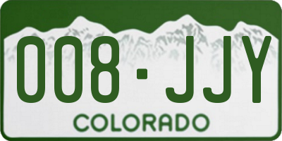 CO license plate 008JJY