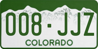 CO license plate 008JJZ