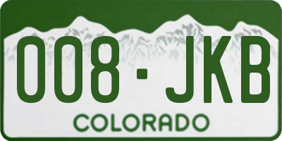 CO license plate 008JKB